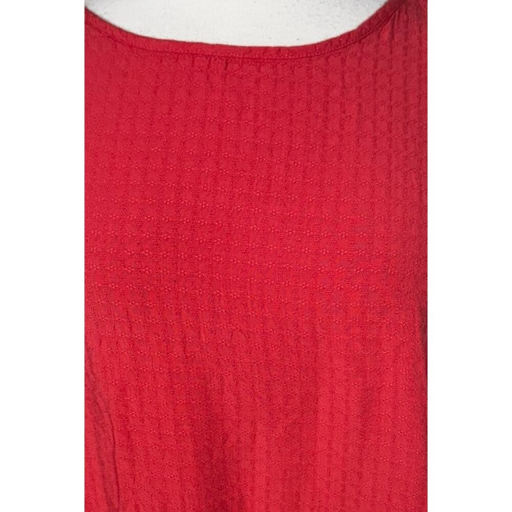 Buffalo David Bitton Womens Large Red Cap Sleeve Tie Waist Top 100% Viscose - Picture 8 of 12